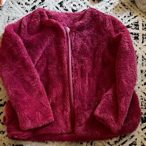 Sadie & Sage Plush Teddy Jacket - Deep Pink